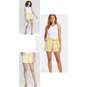 A New Day Yellow Gingham High Rise Tie Waist Shorts Size 6 Seersucker Plaid